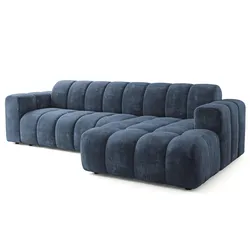 ECKSOFA SETIA LM R-S Blau Chenille