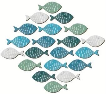 Inspire Essentials Wooden Fish Wall Decor Set Coastal Beach Hanging Ornaments Nautical Home Decoration Wooden Fish Wall Decor Set Coastal Beach Hanging Ornaments Nautical Home Decoration