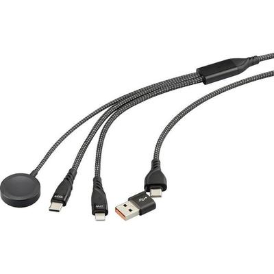 Renkforce USB-Ladekabel USB 2.0 USB-A Stecker, USB-C® Stecker, Apple Lightning Stecker, magnetischer Konnektor