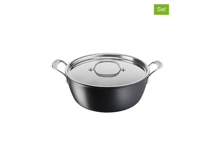 Tefal 2tlg. Set: Kochtopf in Schwarz - Ø 30 cm