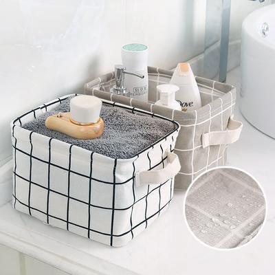 Friendly Fresh Finds Cotton Hemp Fabric Storage Basket With Handles For Tabletop And Closet Organization white