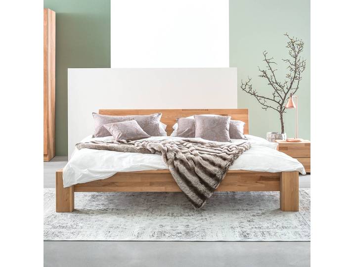 Massivholzbett LeeWOOD 180 x 200cm Massivholz Kernbuche, geölt Braun/Beige/Kernbuche Kernbuche