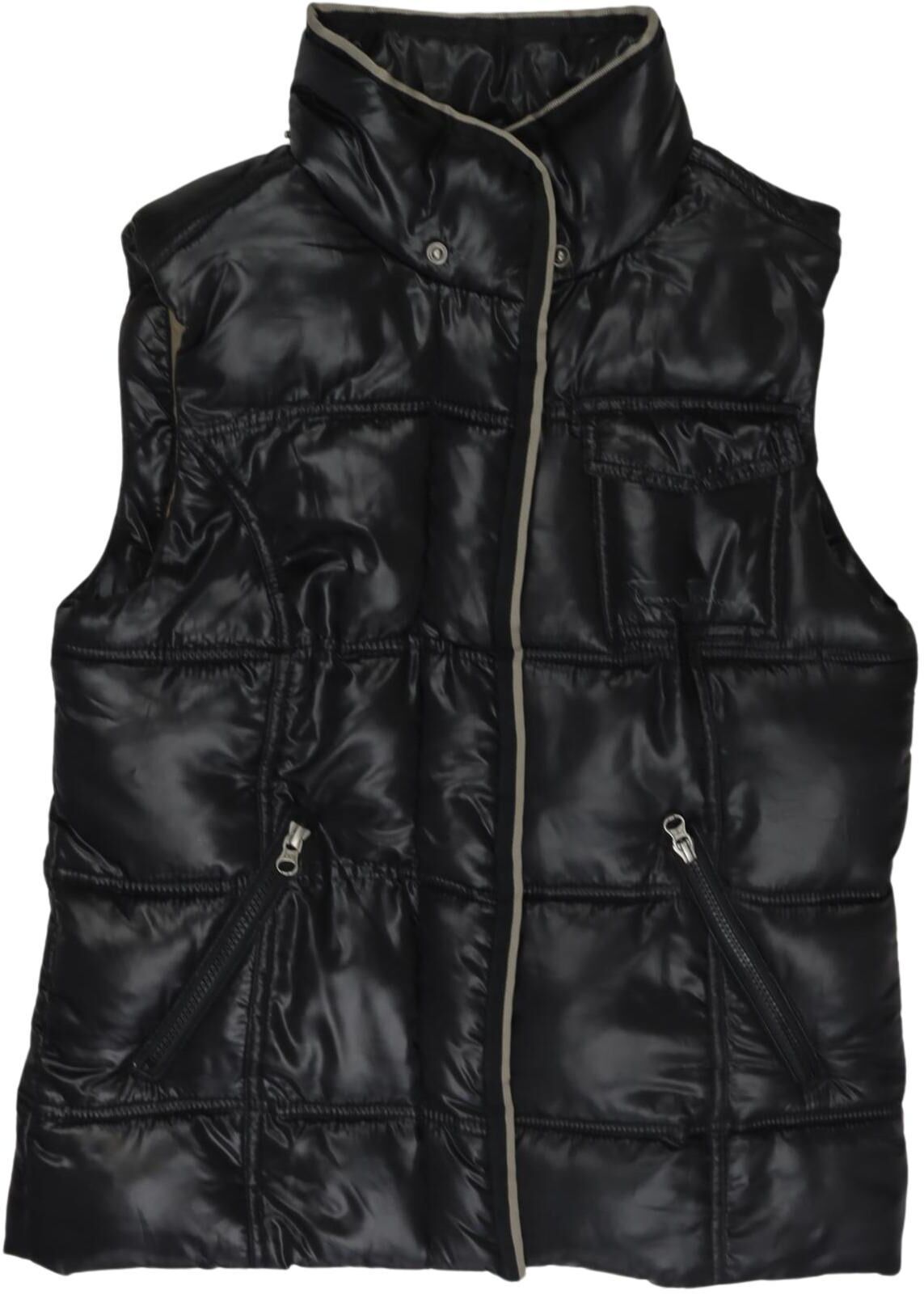 Tom Tailor Damen Weste, Schwarz, Gr. M, Synthetik - Second Hand
