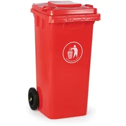 Plastik Mülltonne für mülltrennung, 120 l, rot