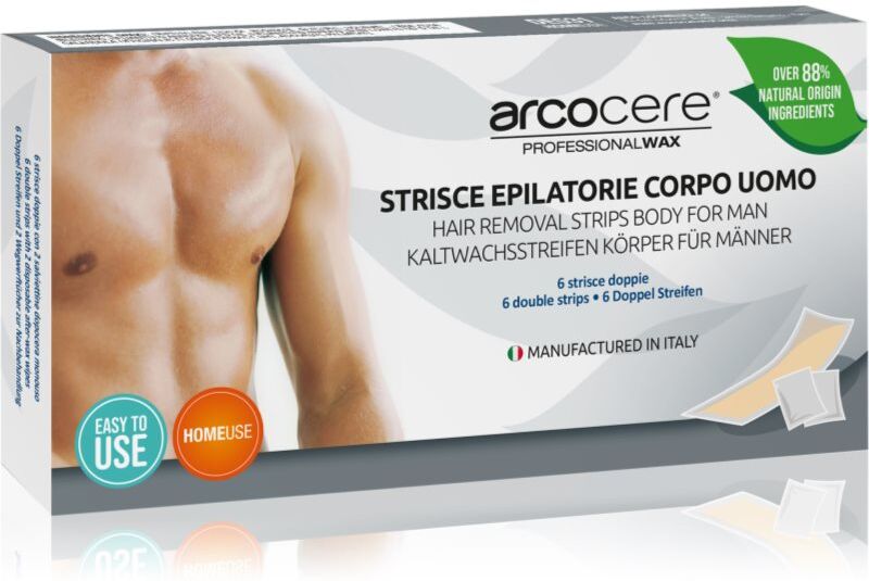 Arcocere Professional Wax Bandes de cire pour l'épilation pour homme 6 pcs