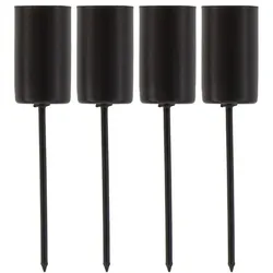 Stabkerzenhalter, schwarz, 2,3 cm, 4 Stück