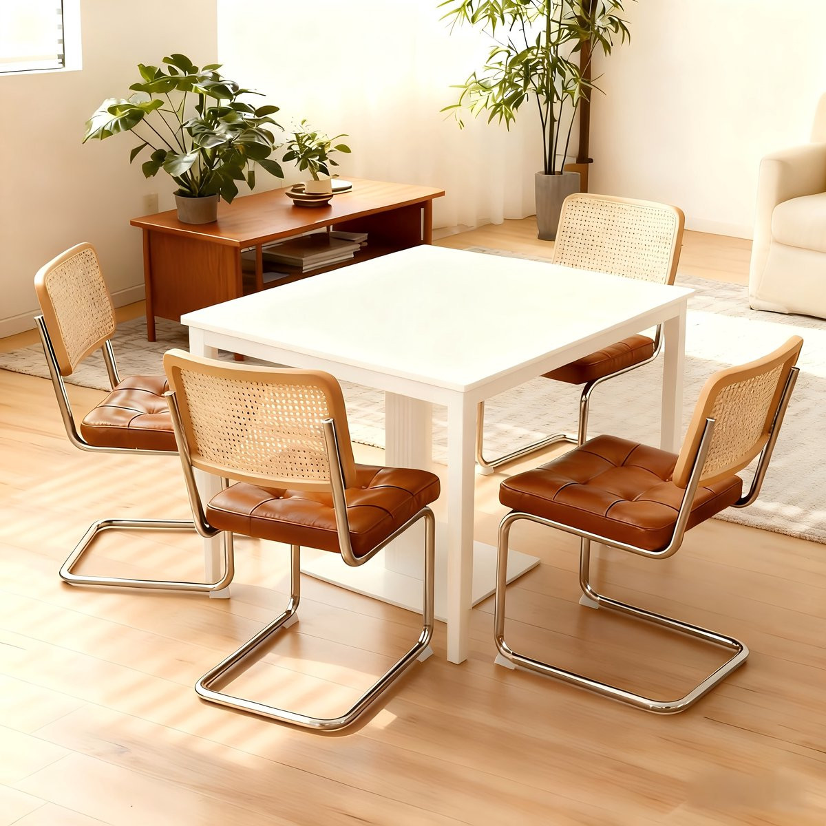 Clruro Eetkamerstoelen 4 stuks - Breuer Design - Kunstleer - Chroomstaal - Stapelbaar