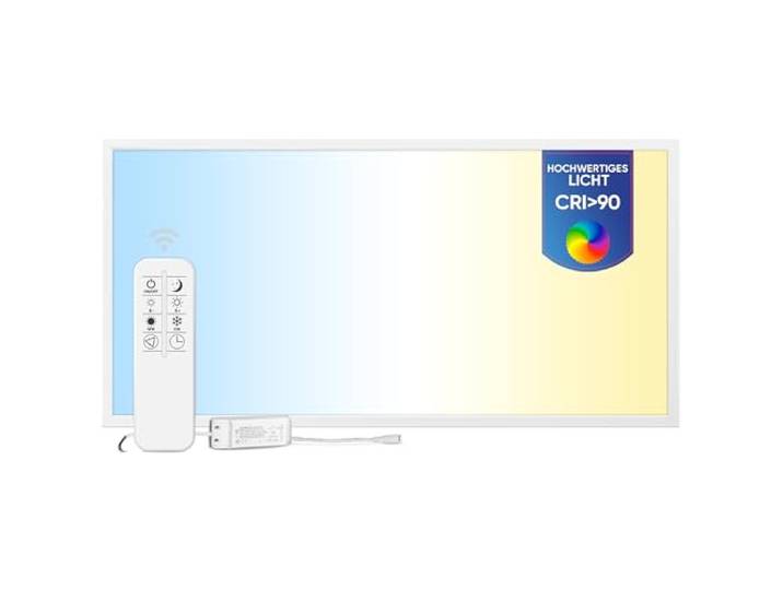 LECOM LED Panel 120x60 Dimmbar 3000-6000K CRI90 Fernbedienung Rasterdecke LED Rasterleuchte mit CRI90 - natürliche Farben in Großraumbüro, Schulungsraum, Showroom, Verkaufsfläche, Coworking Spaces.