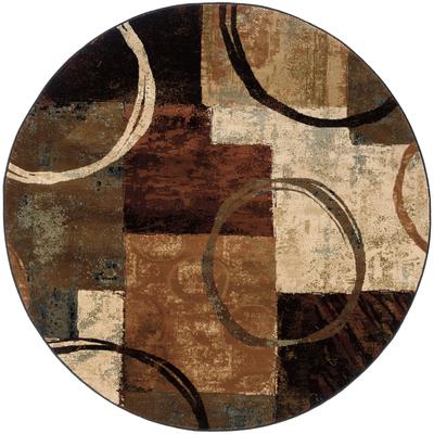 Vista Home Harlow Blocks and Rings Brown/ Black Area Rug.