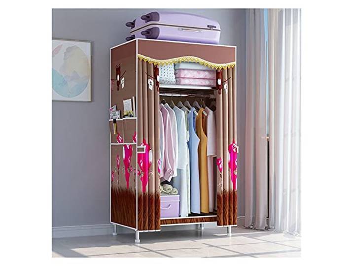 SDGBCXD Tragbarer Kleiderschrank, Kleiderschrank, faltbar, Stoff, Schlafzimmer-Kleider-Organizer