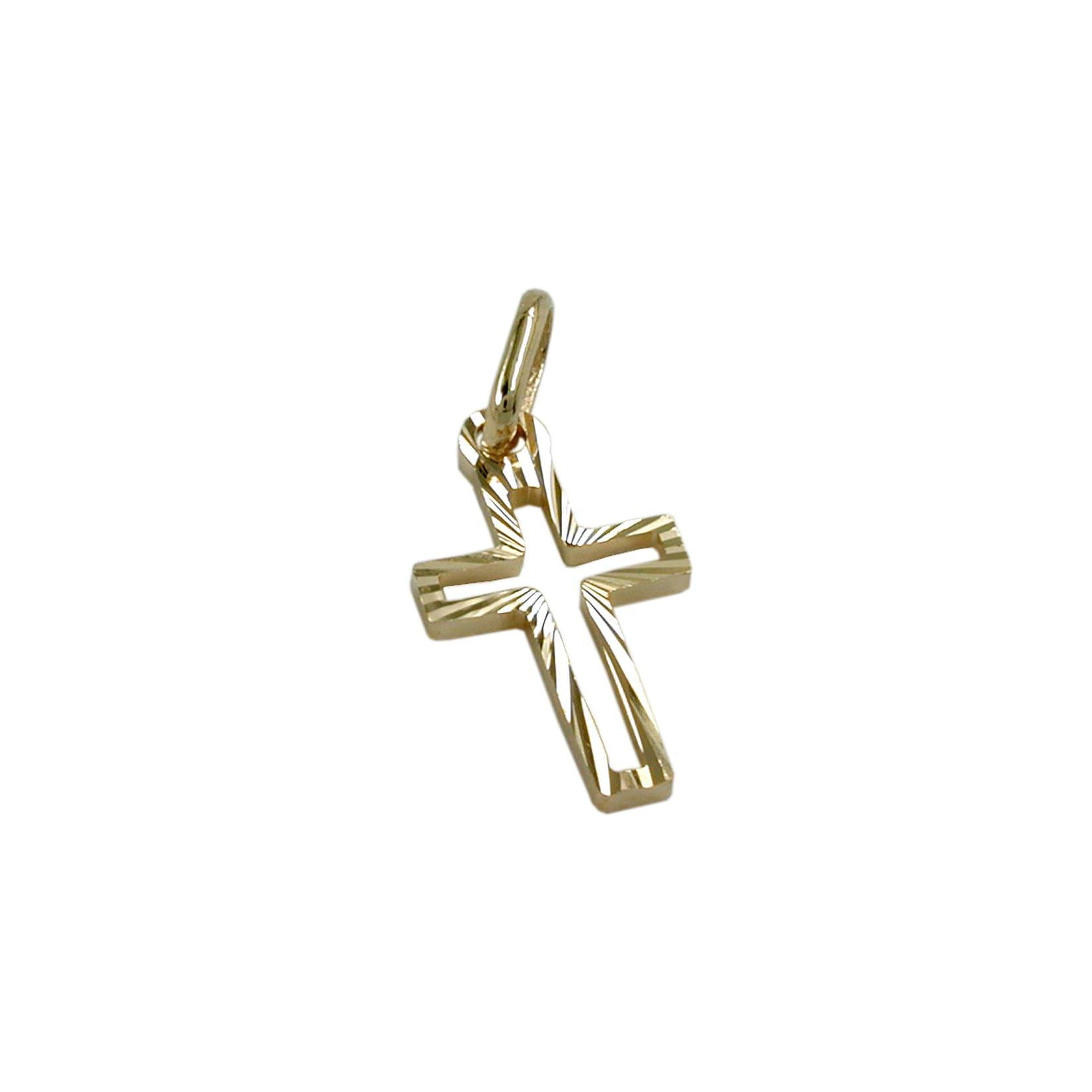 Gallay Anhänger 16x9mm Kreuz diamantiert 14Kt GOLD