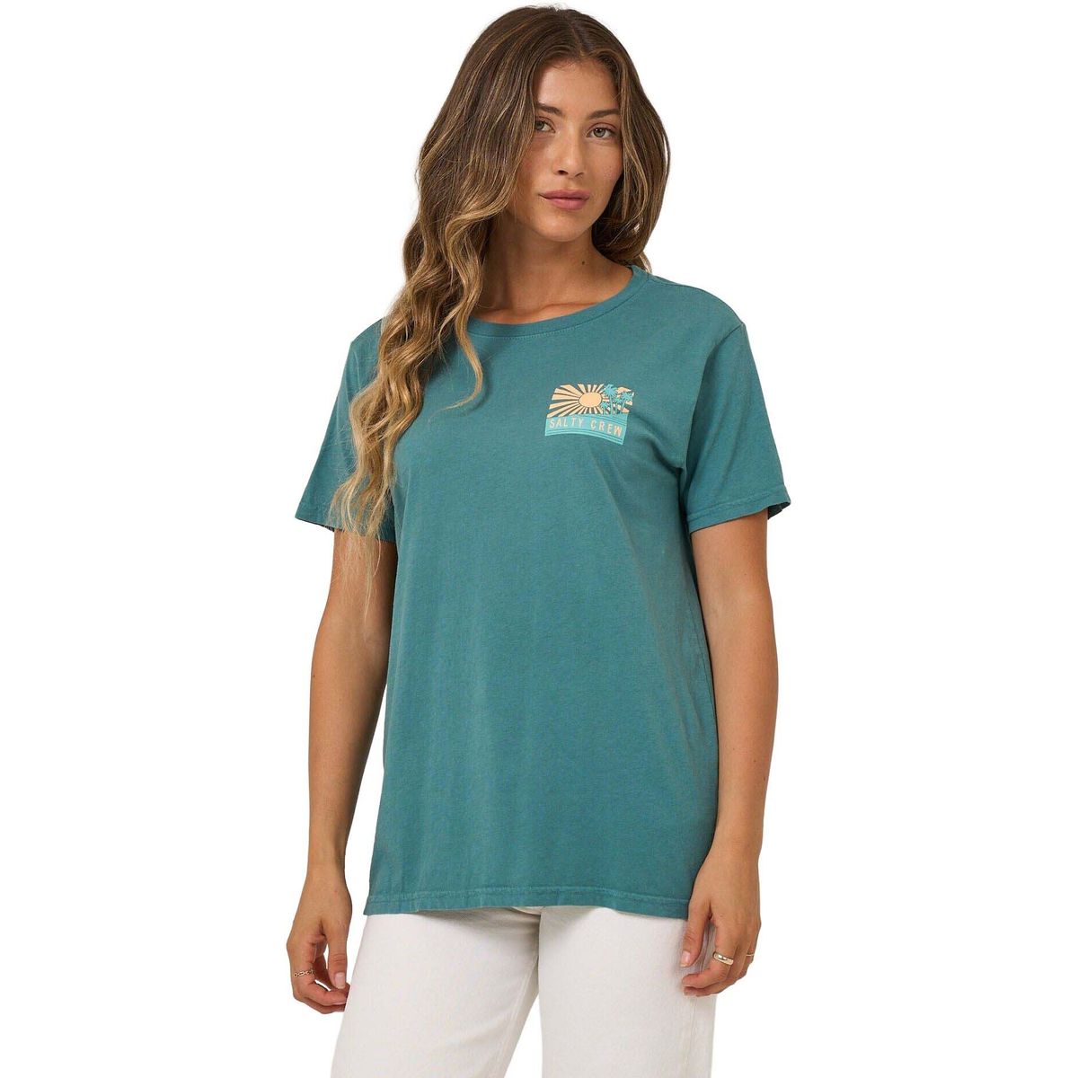 Salty Crew Rise AND Smile BF Tee teal (TEAL) L 25035160W-TEAL-L