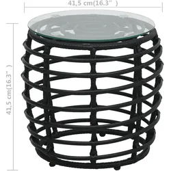 vidaXL 3-tlg. Bistro-Set Poly Rattan Eiche : Ausführung - Model 1, Farbe - Schwarz