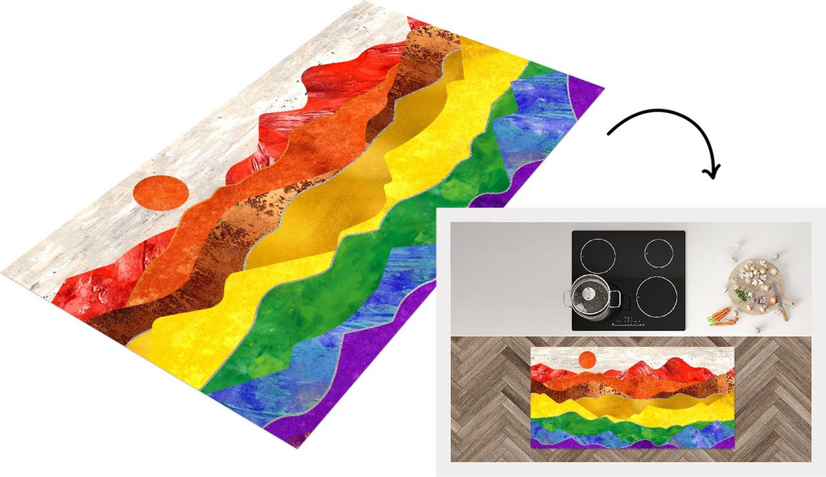 Keukenloper Pride Regenboog Vinyl - 120 x 60 cm