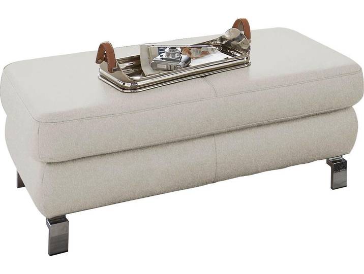 Stauraumhocker 3C CANDY Mainau , weiss (weiß), B:122cm H:47cm T:66cm, Struktur ( 100% Polyester);Luxus-Microfaser weich: 98% Polyester, 2% Nylon;Struktur weich (mit Wasser zu reinigen): 16% Baumwolle, 79% Polyester, 5% Polyacryl, Hocker, Stauraumhocker, mit Stauraum, passend zum Ecksofa »Mainau«