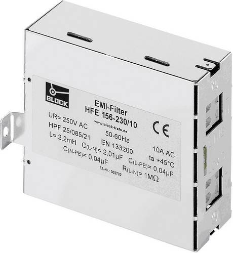 Block HFE 156-230/6 HFE 156-230/6 Funk-Entstörfilter 250 V/AC 6A (B x H) 40mm x 85mm 1St.
