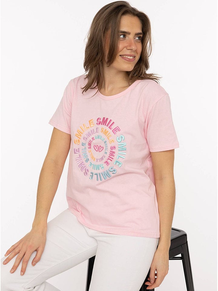 Zwillingsherz Shirt "Smile" in Rosa - XL