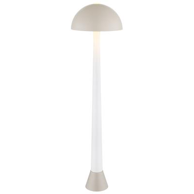 GLOBO LIGHTING Stehlampe "MERLIN", weiß (sandfarben matt), Ø 40cm H: 150cm, 1 Stk., Leuchten, Stehlampe mit Pilzschirm, Design, Wohnzimmer, Schlafzimmer, Pilzlampe, Stehlampe