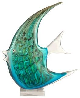 Dale Tiffany Aqua Fish Handcrafted Art Glass Figurine