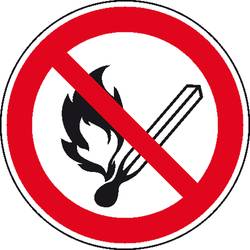 SAFETYMARKING Verbotsschild Keine offene Flamme, Feuer, offene Zündquelle und Rauchen verboten Aluminium (Ø) 400 mm ISO 7010 1 St. 11.0812