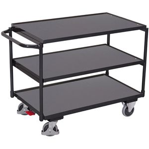 VARIOfit Tischwagen sw-600.601/AG, Metall & Holz, mit 3 Etagen, Tragkraft 250kg, 985 x 590mm