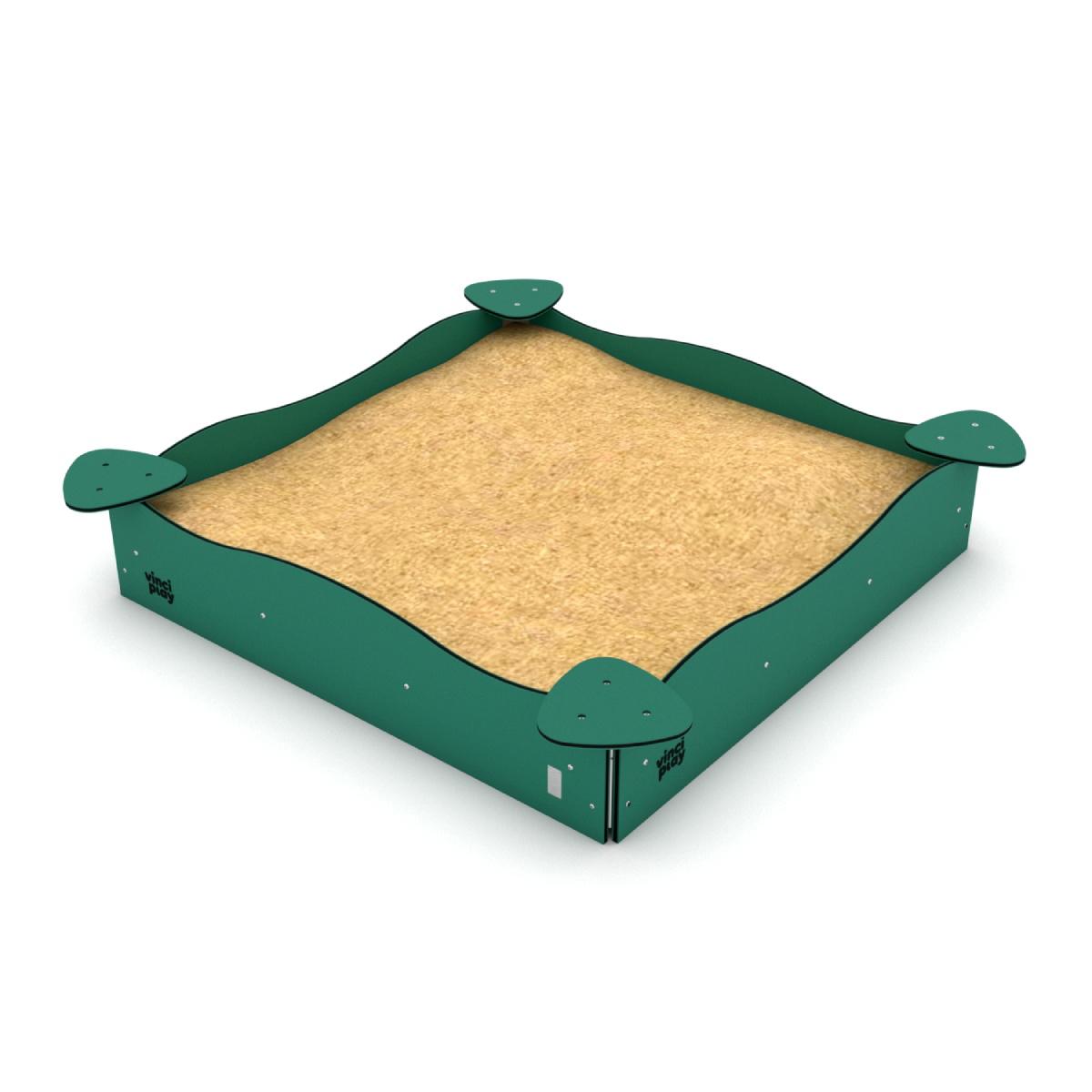 Robuster Spielplatz-Sandkasten PRO Zuri für öffentliche Bereiche - HDPE-Platten & feuerverzinkter Stahl - Sicher für bis zu 11 Kinder - Wickey