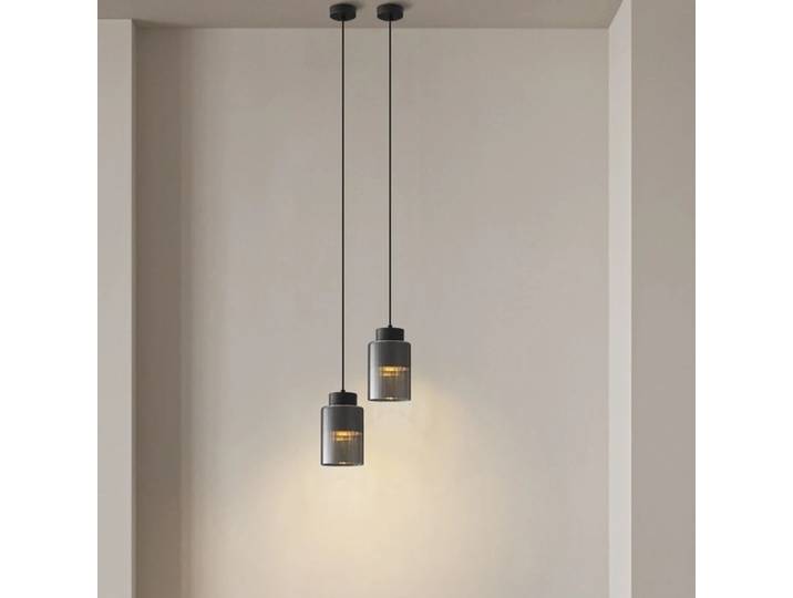 Lampe LED suspendue en verre transparent, style nordique, en laiton, pour maison, Foyer, salle à manger, Restaurant, or et noir, lampe de chevet