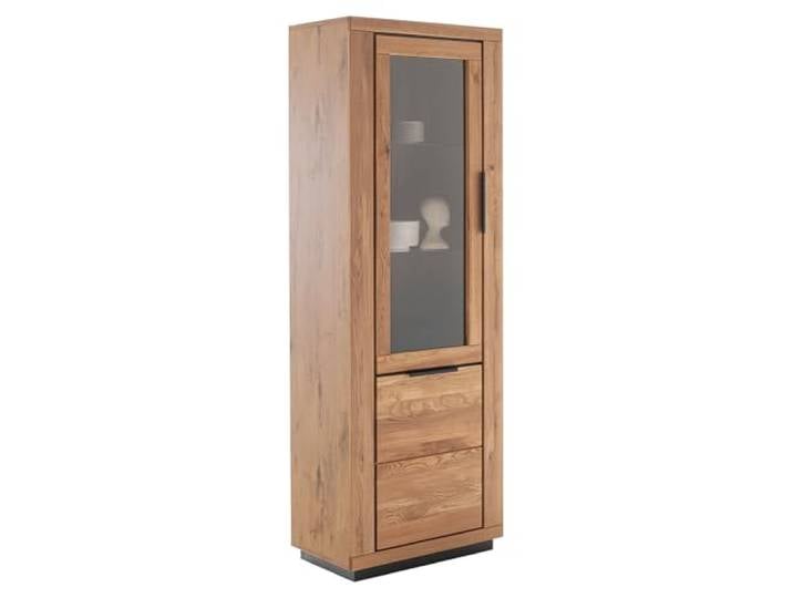 Vitrine Vitrinenschrank in Eiche teilmassiv, Fronten Massivholz/Echtholz