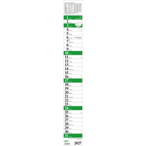 Korsch Streifenkalender 258227, Praktika Grün Recycling XXL, mit Ferienübersicht, 11,4 x 89 cm, Jahr 2027