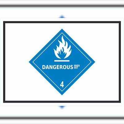 HB-Druck Schild wasserreaktive Stoffe Symbol Dangerous when wet A4 (210x297mm)