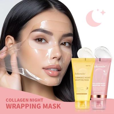 Inspired Finds Korean Deep Collagen Peel Off Mask Anti Wrinkle Skin Tightening Face Mask Overnight Bio Wrap pink