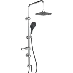 Duschsystem DUSCHTRAUM, Regendusche ohne Armatur, Handbrause mit 3 Funktionen, Duschbrause, Dusche Chrom/Schwarz