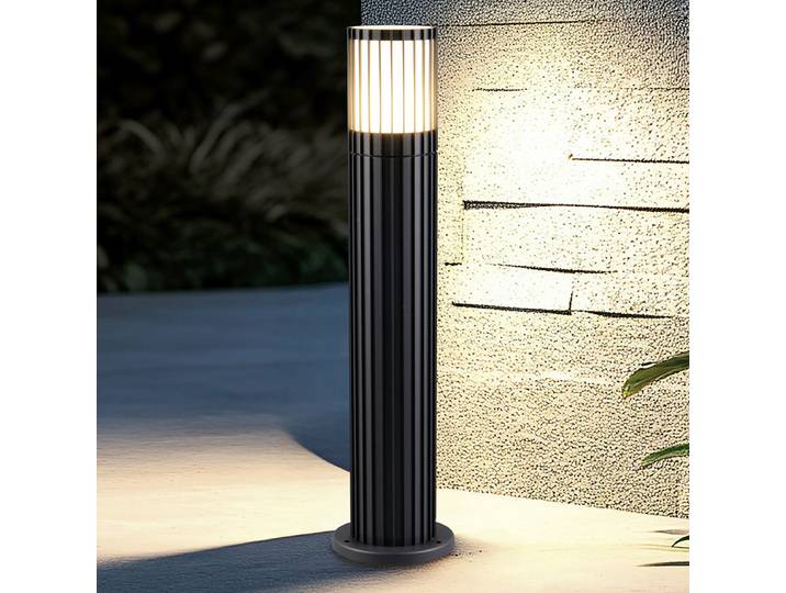 Borne lumineuse Volga 50cm Argenté/Noir
