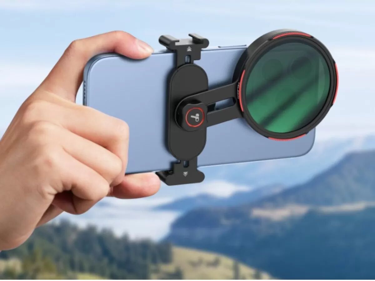 INF Support de filtre pour téléphone réglable – Adaptateur universel 67mm en silicone et métal avec molette de verrouillage