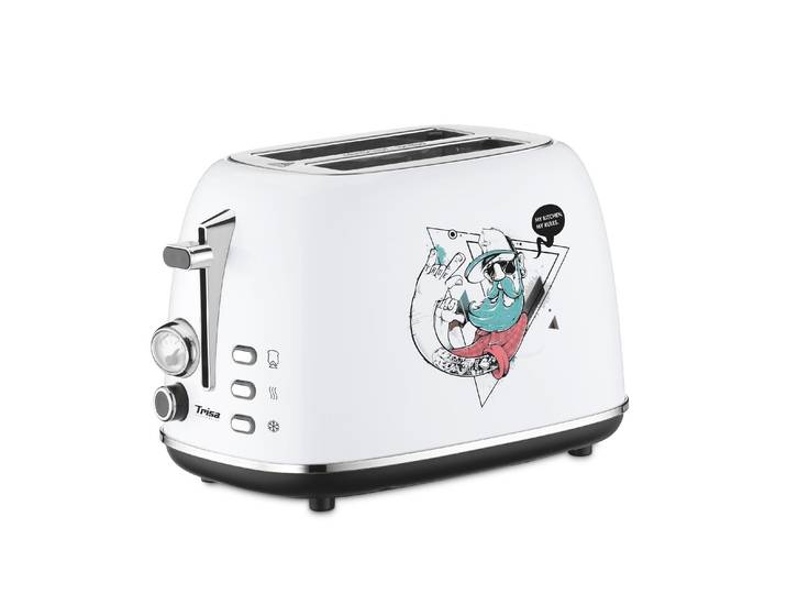 TRISA Toaster Street Art , weiss (weiß), B:28cm H:18cm T:18cm, Toaster, Toaster