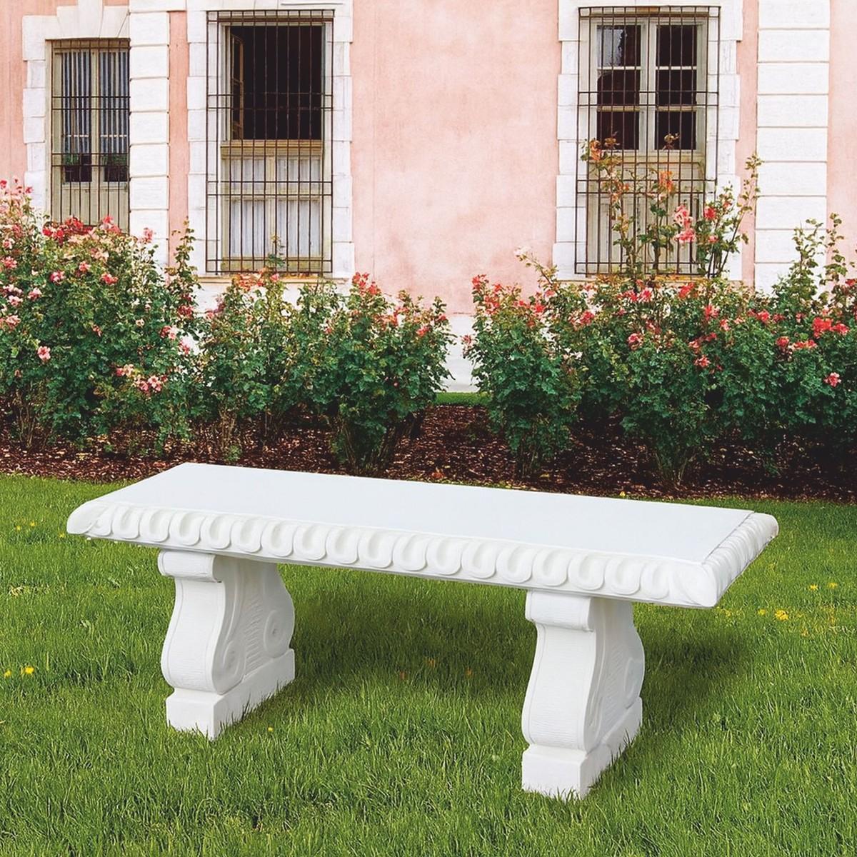 Casa Padrino Barock Gartenbank Weiß 140 cm - Barock Garten Möbel - Italy