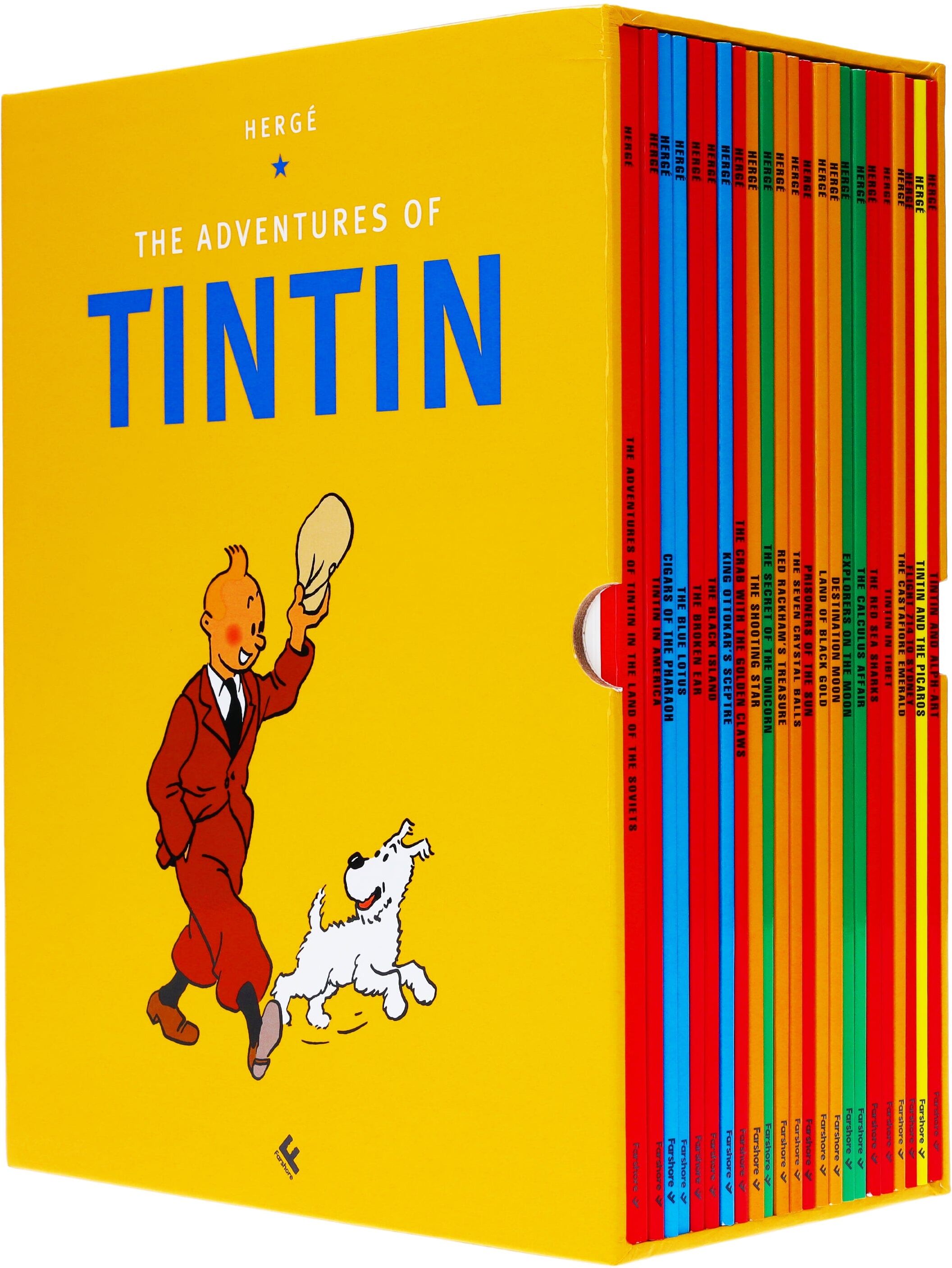 The Adventures of Tintin by Hergé: 90th Anniversary 23 Books Box Set - Ages 7+ - Paperback HarperCollins Publishers