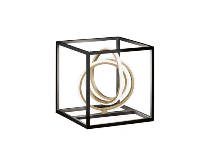 Fischer & Honsel Gisi 50413 Lampe de table Noir mat/doré Longueur : 25 cm Largeur : 25 cm Hauteur : 25\,5 cm Intensité variable sur 3 niveaux (variateur de capteur) 1 x LED 14 W 2700 K 1900 lm Classe