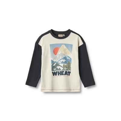 Longsleeve WHEAT "WHEAT T-shirt L/S Beck", Mädchen, Gr. 122, beige (eggshell), 100% Baumwolle, bedruckt, normal, Rundhals, Shirts