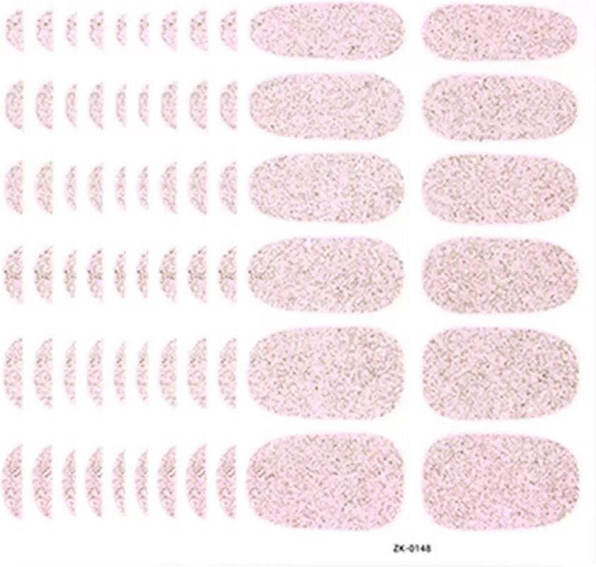 INF 10 Blatt Nagelsticker mit Nagelfeile - Süße & Wasserdichte Nagelaufkleber Rosa
