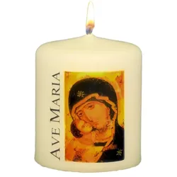 Marienkerze "Madonna mit Kind" Elfenbein 60 x Ø 50 mm, 1 Stück