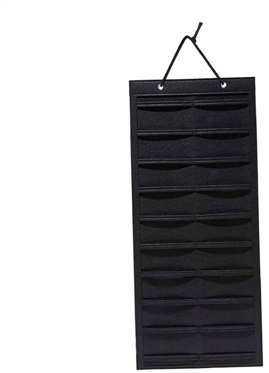 WiseGoods Premium Hangende Haarklem Organizer Zwart - 80 cm - Opberger voor haarklemmen en haaraccessoires voor muur, deur of kast
