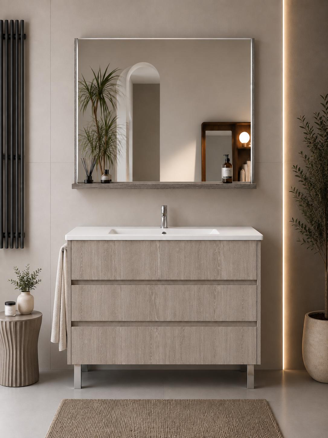 ORIGEN BATH IMPERIA Badmöbel mit Waschbecken 60x45 cm, Smoky-Eiche
