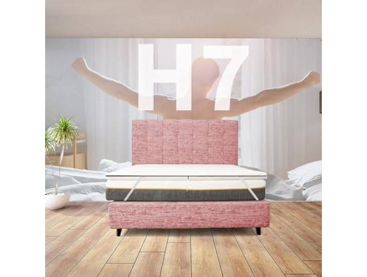 Topper, starr für Einzelbett, 85 x 195 cm, orthopädischer Topper gegen Rückenschmerzen, 7 cm hoch, abnehmbarer hypoallergener Topper mit Gummibändern zur Befestigung – Modell Fixio H7