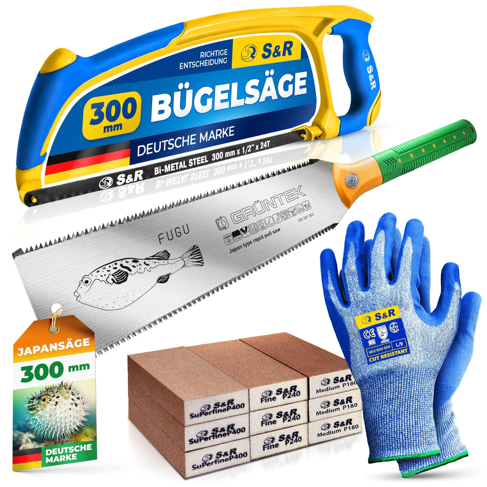 Dripio 4-delige balkzaag set met accessoires, 300 mm, bimetaal