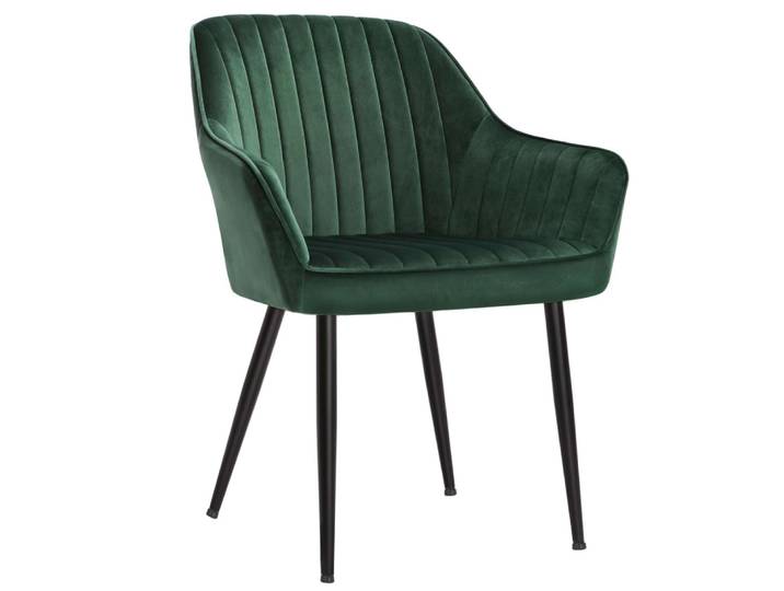 Chaise salle à manger en velours rembourrée 120 kg vert