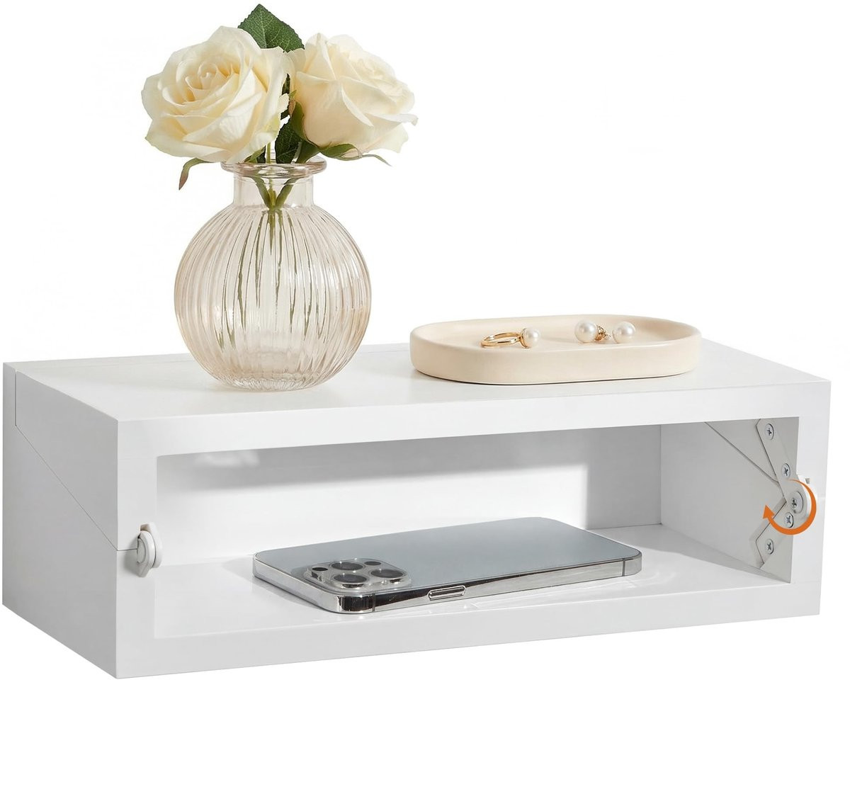 Merkloze houten wandplank met vouwfunctie voor wandmontage