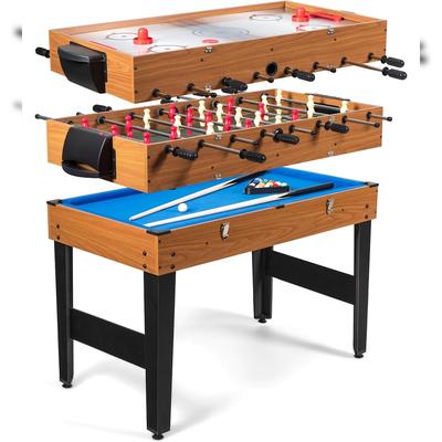 COSTWAY 3-in-1 Spieltisch, Tischfußball mit Billard & Airhockey, Multifunktionstisch mit Metallrahmen & Zubehör