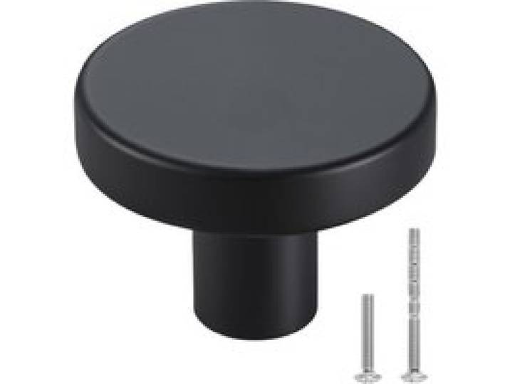 VEVOR Möbelknöpfe, 10er-Pack, 32 mm, Schrankknöpfe aus schwarzer Zinklegierung, massive Küchenknöpfe, Schubladenknöpfe mit Schrauben für Badezimmer, Schränke, Schubladen, Küche