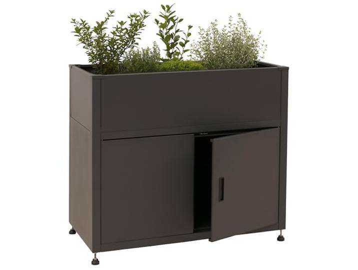 Mendler Hochbeet HWC-O85, Stauraum, Metall 33kg 91x101x51cm - anthrazit